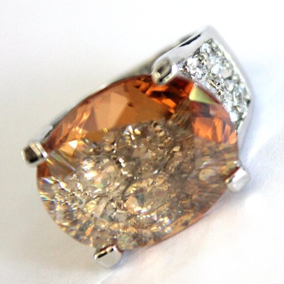 Jewels by Park Lane #10055 Fabulous Ring Topaz Cz Chunky Size 9 - Picture 3 of 6